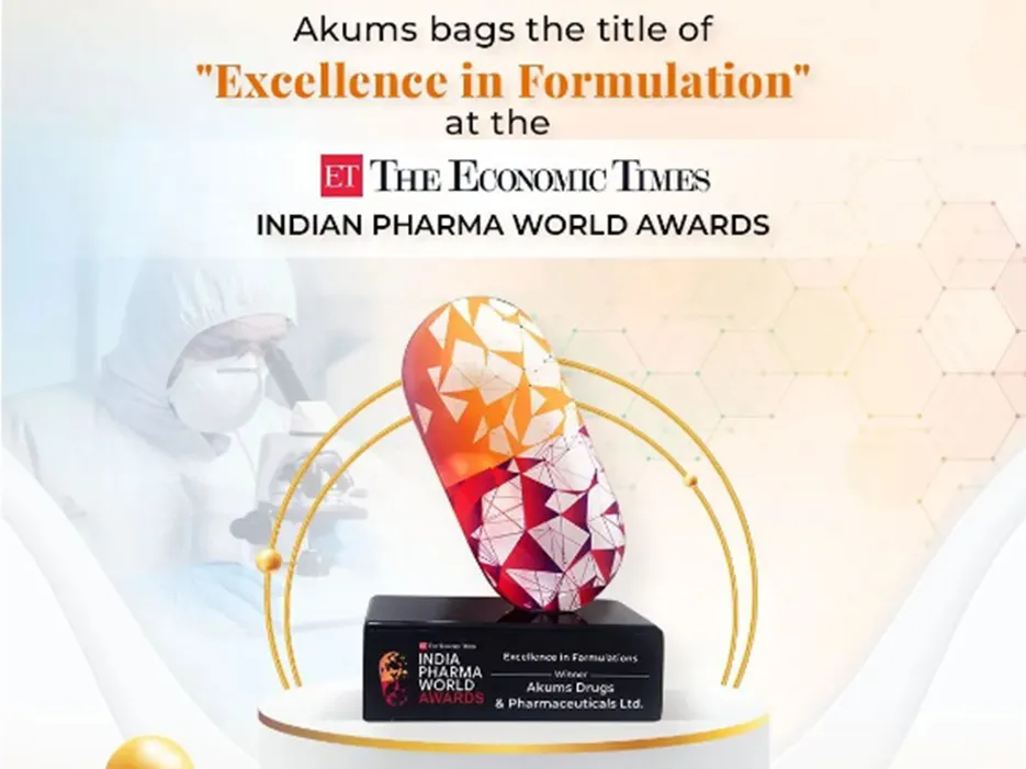 Akums CDMO Excellence in formulation award in Economic Times