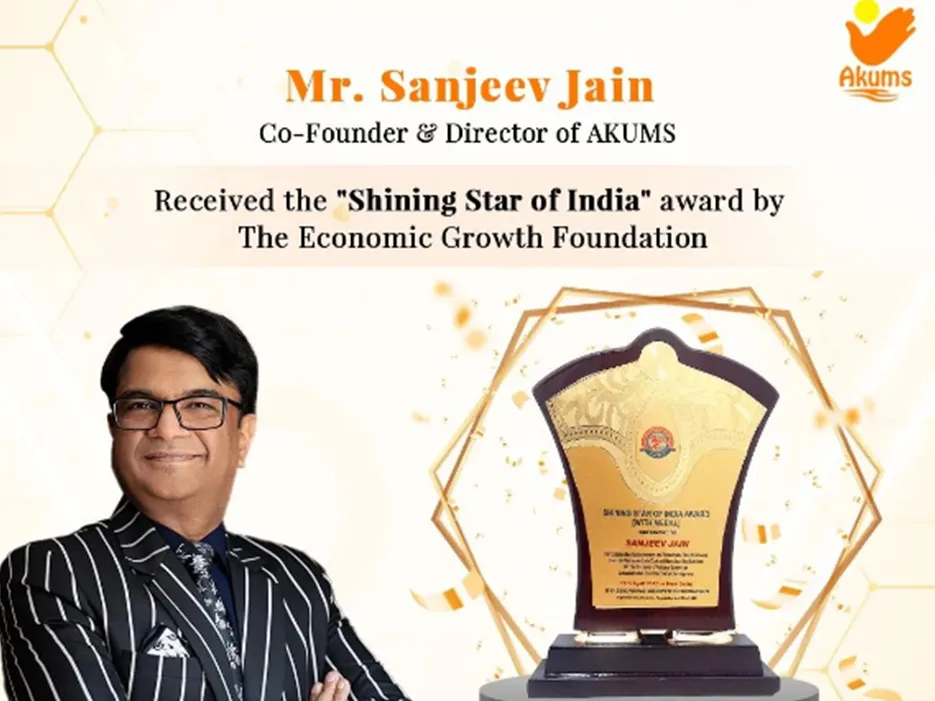 Akums CDMO founder Shri. Sanjeev Jain received Shining star of India award